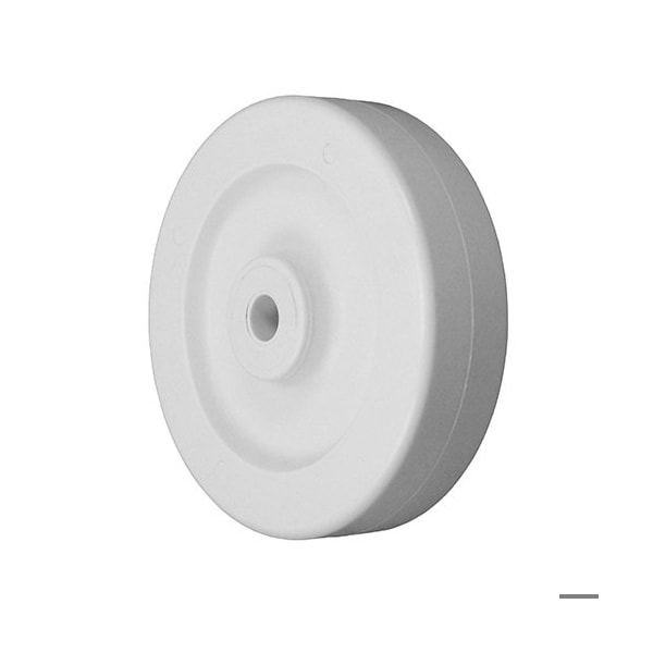 Durastar Wheel; 5X1.5 Heavy Duty Polyolefin (Flat; White); 1/2" I.D. Plain Bore 515HPO83E - main